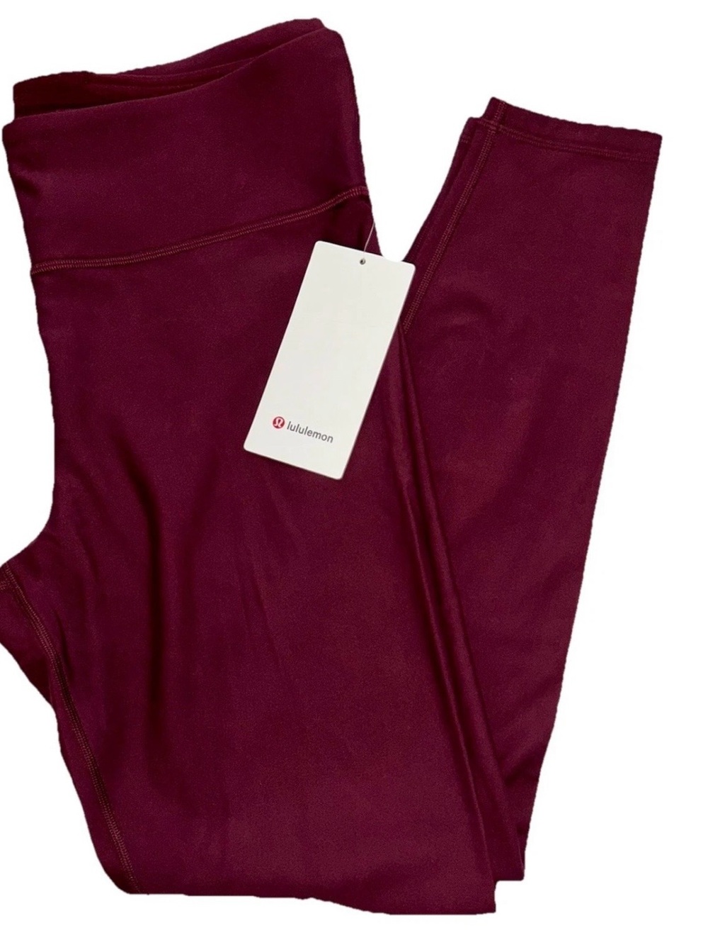 NWT LULULEMON SIZE 14 FLEECE HIGH RISE RUNNING 28” TIGHT AUTHENTIC GARNET MAROON